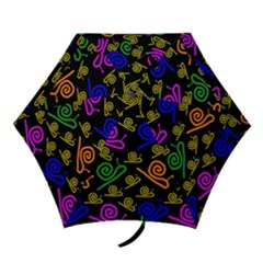 Pattern-repetition-snail-blue Mini Folding Umbrellas