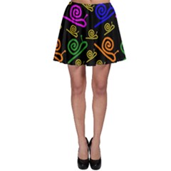 Pattern-repetition-snail-blue Skater Skirt