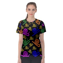 Pattern-repetition-snail-blue Women s Sport Mesh T-shirt