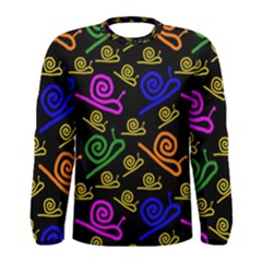 Pattern-repetition-snail-blue Men s Long Sleeve T-shirt by Maspions