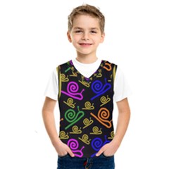 Pattern-repetition-snail-blue Kids  Basketball Tank Top