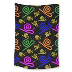 Pattern-repetition-snail-blue Large Tapestry