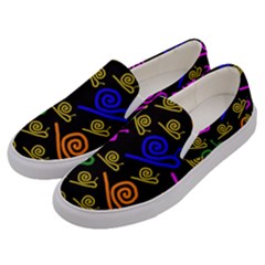 Pattern-repetition-snail-blue Men s Canvas Slip Ons