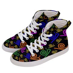 Pattern-repetition-snail-blue Women s Hi-top Skate Sneakers