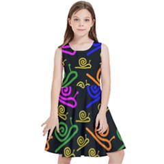 Pattern-repetition-snail-blue Kids  Skater Dress