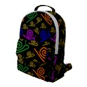 Pattern-repetition-snail-blue Flap Pocket Backpack (Large) View1