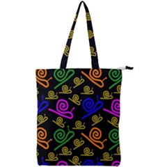 Pattern-repetition-snail-blue Double Zip Up Tote Bag