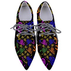 Pattern-repetition-snail-blue Pointed Oxford Shoes by Maspions