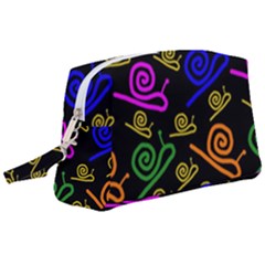 Pattern-repetition-snail-blue Wristlet Pouch Bag (large)