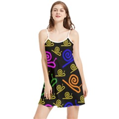 Pattern-repetition-snail-blue Summer Frill Dress