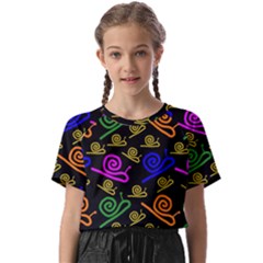 Pattern-repetition-snail-blue Kids  Basic T-shirt