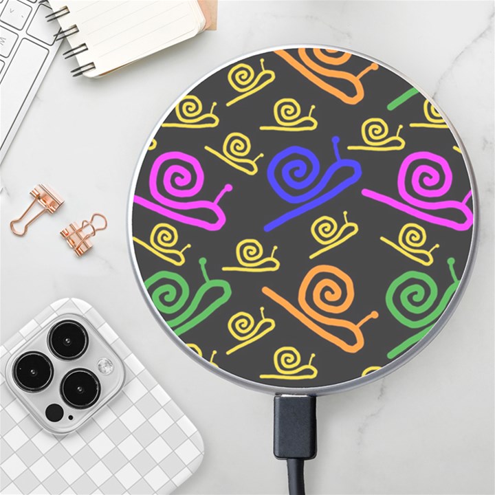 Pattern-repetition-snail-blue Wireless Fast Charger(White)