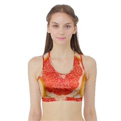 Grapefruit-fruit-background-food Sports Bra With Border