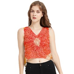 Grapefruit-fruit-background-food V-neck Cropped Tank Top