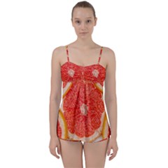 Grapefruit-fruit-background-food Babydoll Tankini Set