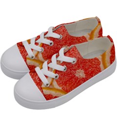 Grapefruit-fruit-background-food Kids  Low Top Canvas Sneakers