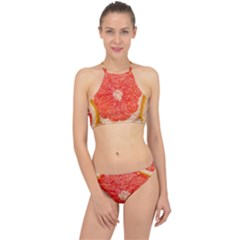 Grapefruit-fruit-background-food Halter Bikini Set