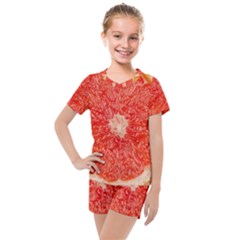 Grapefruit-fruit-background-food Kids  Mesh T-shirt And Shorts Set