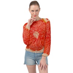 Grapefruit-fruit-background-food Banded Bottom Chiffon Top