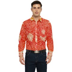 Grapefruit-fruit-background-food Men s Long Sleeve Pocket Shirt 