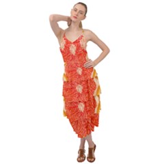 Grapefruit-fruit-background-food Layered Bottom Dress