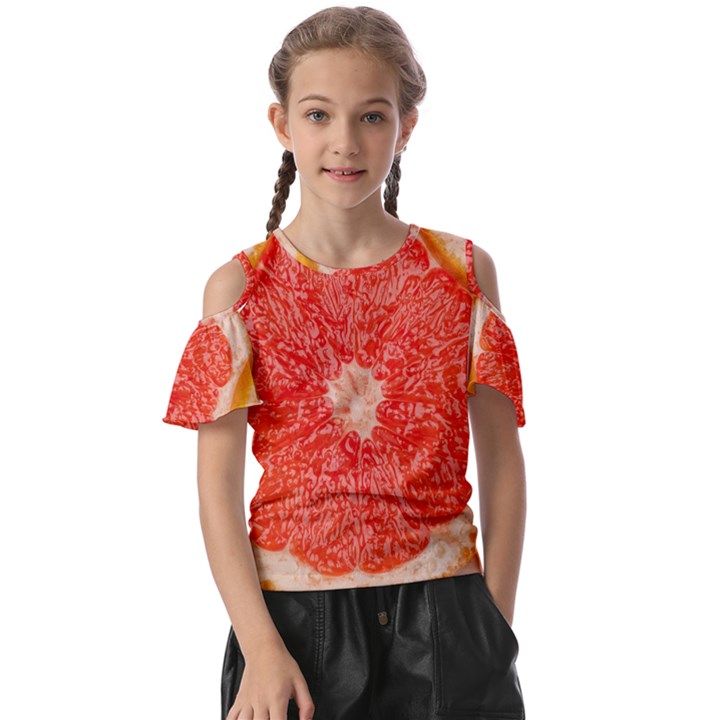 Grapefruit-fruit-background-food Kids  Butterfly Cutout T-Shirt