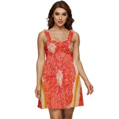 Grapefruit-fruit-background-food Ruffle Strap Babydoll Chiffon Dress