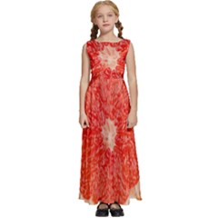 Grapefruit-fruit-background-food Kids  Satin Sleeveless Maxi Dress