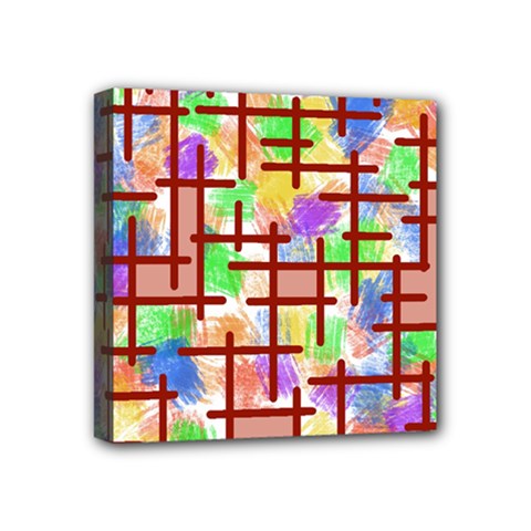 Pattern-repetition-bars-colors Mini Canvas 4  X 4  (stretched)