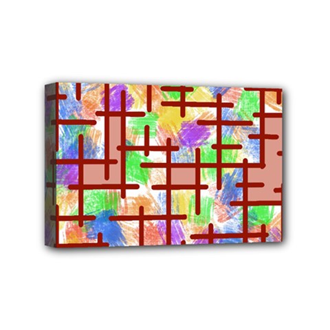 Pattern-repetition-bars-colors Mini Canvas 6  X 4  (stretched)