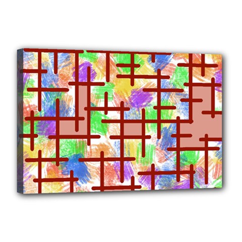 Pattern-repetition-bars-colors Canvas 18  X 12  (stretched)