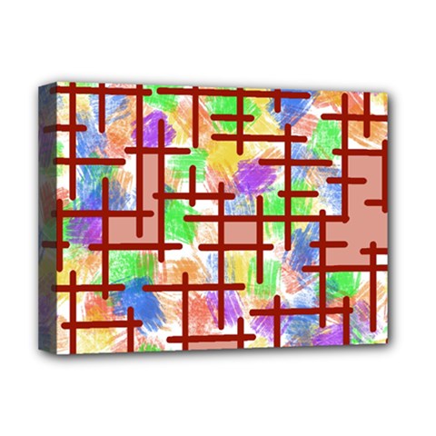 Pattern-repetition-bars-colors Deluxe Canvas 16  X 12  (stretched)  by Maspions