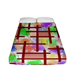 Pattern-repetition-bars-colors Fitted Sheet (full/ Double Size)