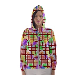 Pattern-repetition-bars-colors Women s Hooded Windbreaker