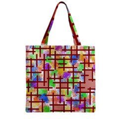 Pattern-repetition-bars-colors Zipper Grocery Tote Bag