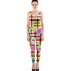 Pattern-repetition-bars-colors One Piece Catsuit