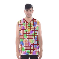 Pattern-repetition-bars-colors Men s Basketball Tank Top by Maspions