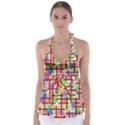 Pattern-repetition-bars-colors Tie Back Tankini Top View1