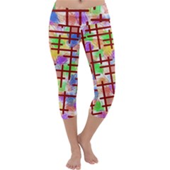 Pattern-repetition-bars-colors Capri Yoga Leggings