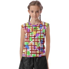 Pattern-repetition-bars-colors Kids  Raglan Cap Sleeve T-shirt