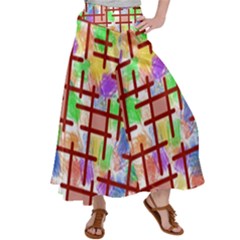 Pattern-repetition-bars-colors Women s Satin Palazzo Pants