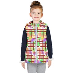 Pattern-repetition-bars-colors Kids  Hooded Puffer Vest