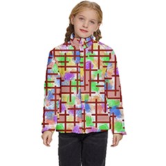 Pattern-repetition-bars-colors Kids  Puffer Bubble Jacket Coat