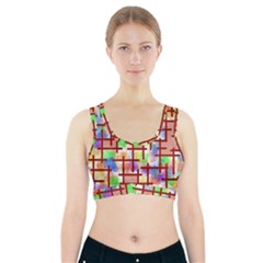 Pattern-repetition-bars-colors Sports Bra With Pocket