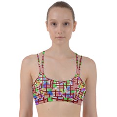 Pattern-repetition-bars-colors Line Them Up Sports Bra