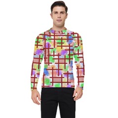 Pattern-repetition-bars-colors Men s Long Sleeve Rash Guard