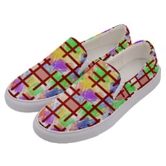 Pattern-repetition-bars-colors Men s Canvas Slip Ons