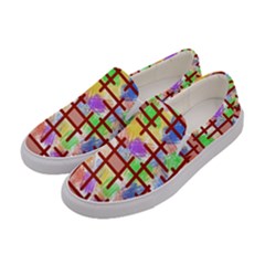 Pattern-repetition-bars-colors Women s Canvas Slip Ons