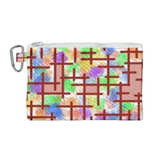 Pattern-repetition-bars-colors Canvas Cosmetic Bag (medium)