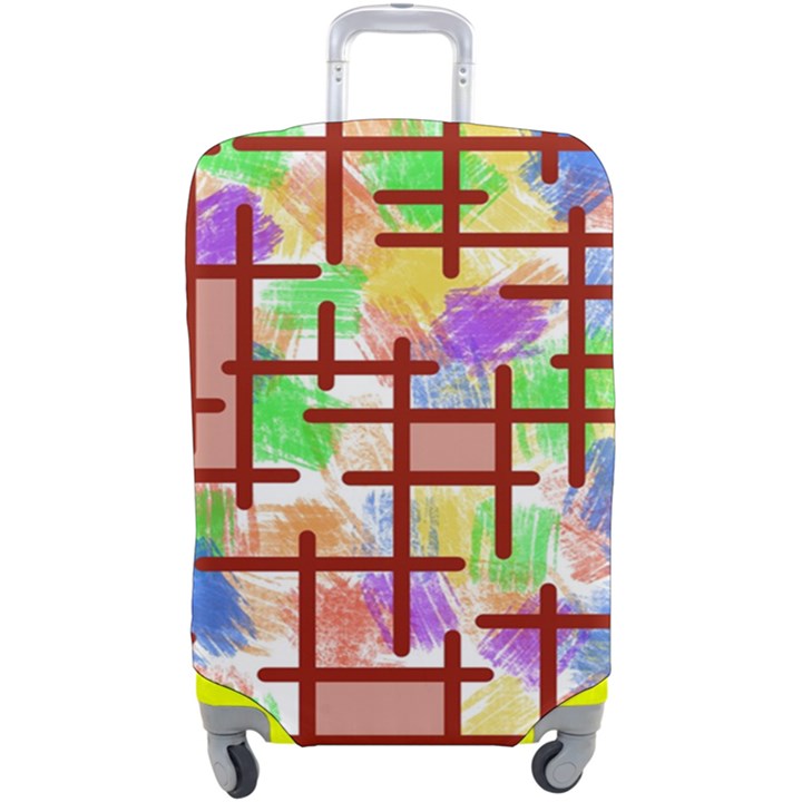 Pattern-repetition-bars-colors Luggage Cover (Large)